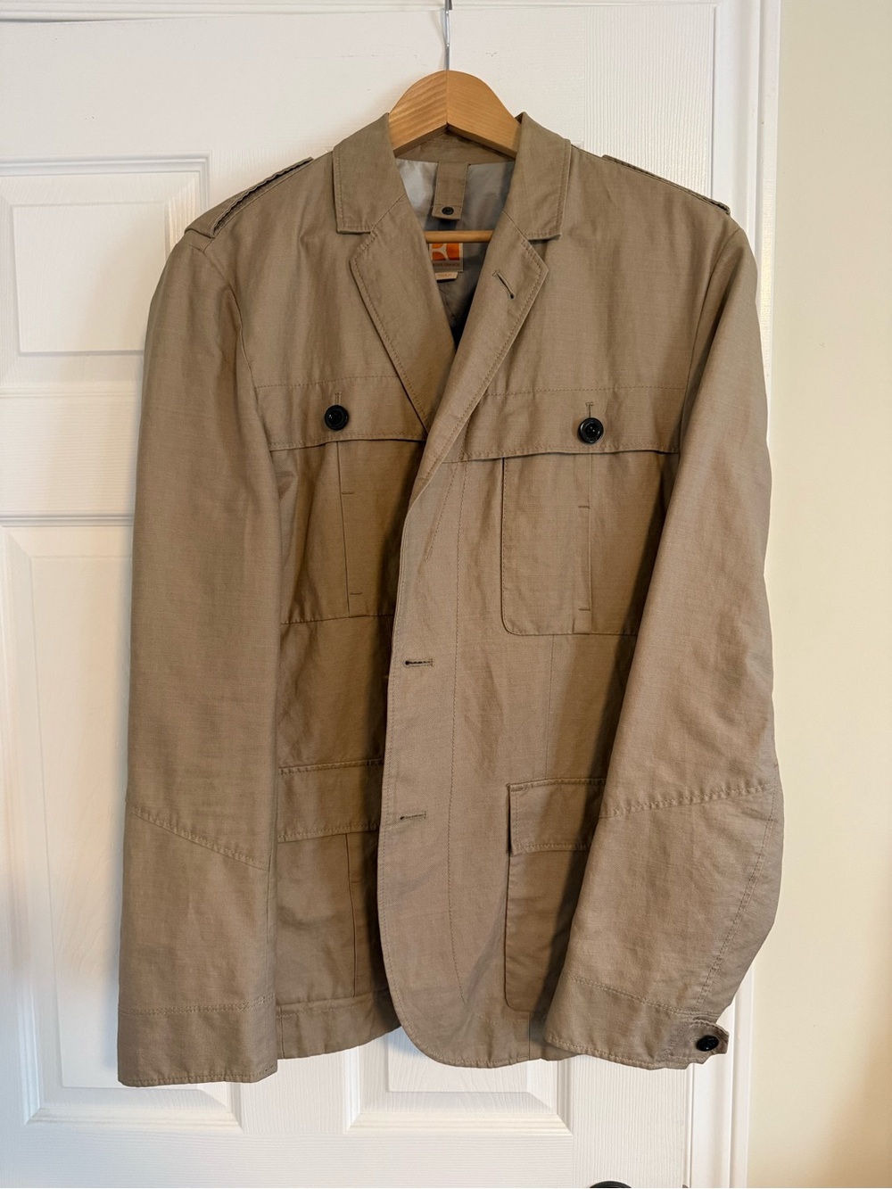 BOSS ORANGE Men's Khaki Field Jacket - Light Tan